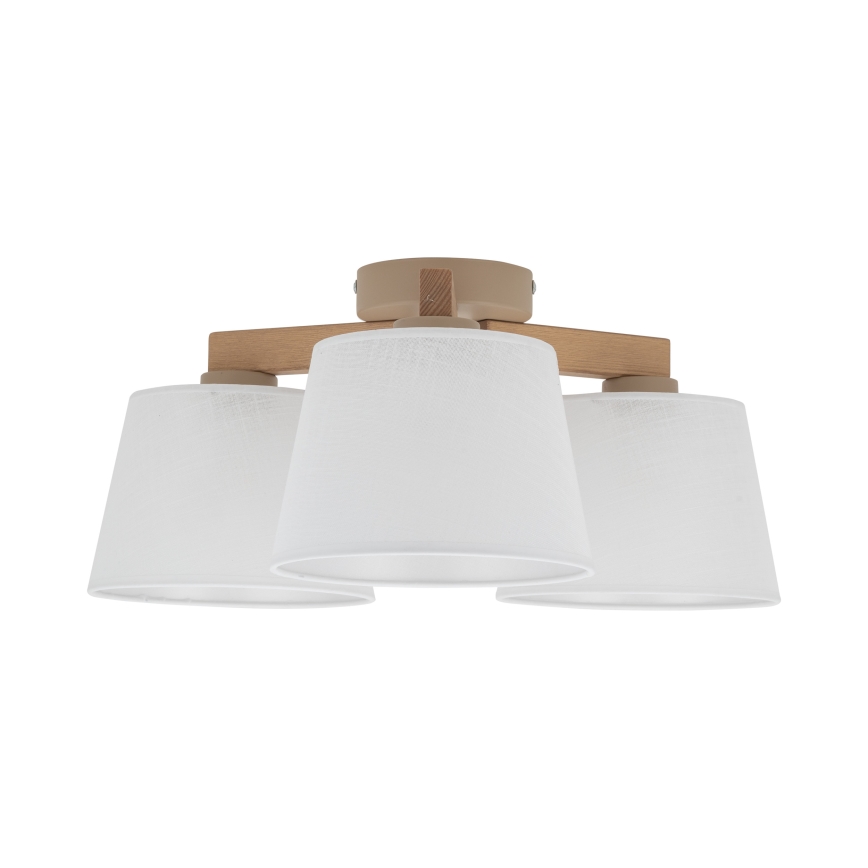 Brilagi - Pintakiinnitteinen kattovalaisin LATTE SABIA 3xE27/60W/230V mänty/valkoinen