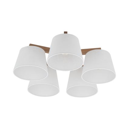 Brilagi - pintakiinnitteinen kattovalaisin LATTE SABIA 5xE27/60W/230V mänty/valkoinen
