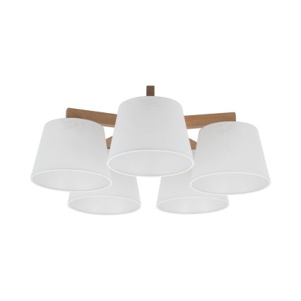 Brilagi - pintakiinnitteinen kattovalaisin LATTE SABIA 5xE27/60W/230V mänty/valkoinen