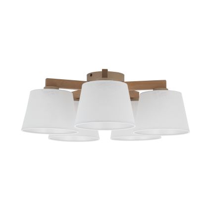 Brilagi - pintakiinnitteinen kattovalaisin LATTE SABIA 5xE27/60W/230V mänty/valkoinen