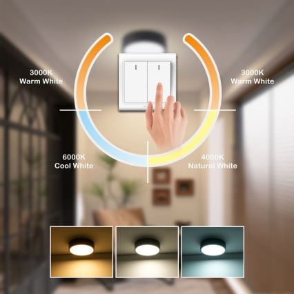 Brilagi - POOL LED -kattovalaisin LED/18W/230V, 3000/4500/6000K, Ø 20 cm, musta