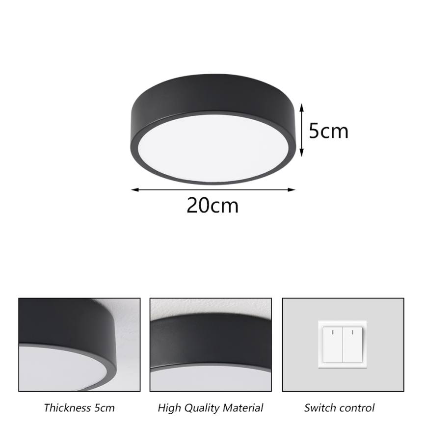 Brilagi - POOL LED -kattovalaisin LED/18W/230V, 3000/4500/6000K, Ø 20 cm, musta