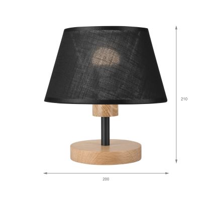 Brilagi - Pöytävalaisin ANTHONY 1xE27/60W/230V tammi/musta