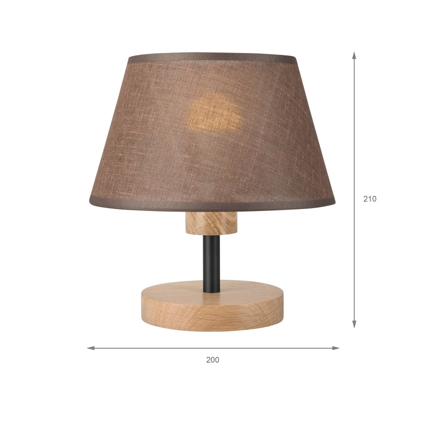 Brilagi - Pöytävalaisin ANTHONY 1xE27/60W/230V tammi/ruskea