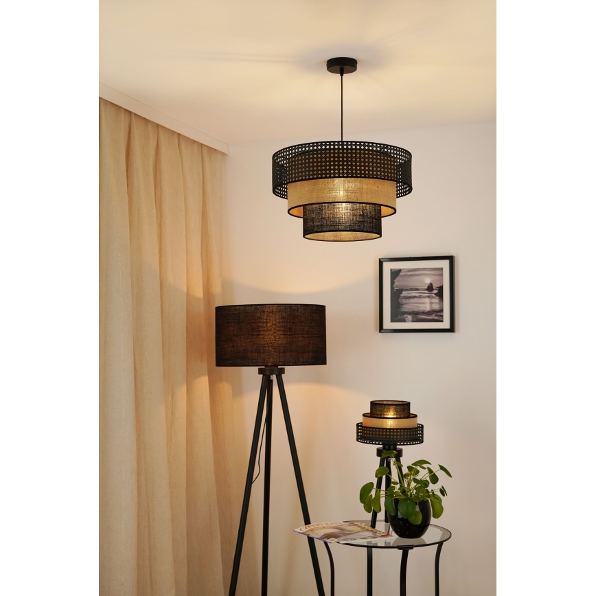 Brilagi - Pöytävalaisin DAKOTA LUNETA 1xE27/15W/230V musta/beige