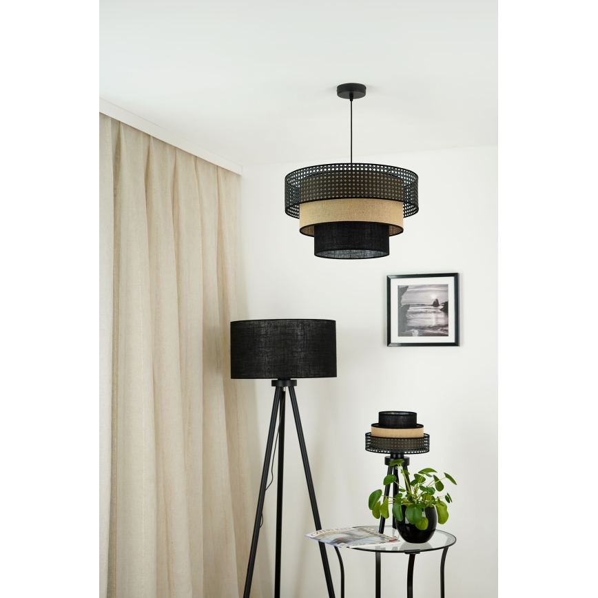 Brilagi - Pöytävalaisin DAKOTA LUNETA 1xE27/15W/230V musta/beige