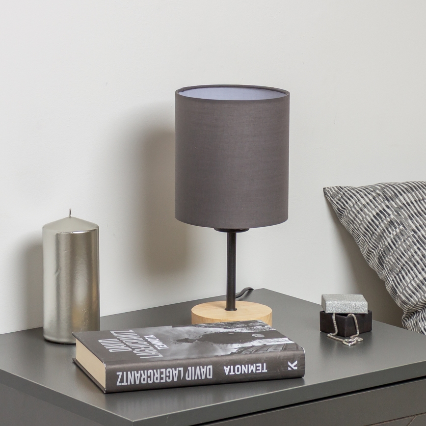 Brilagi - Pöytävalaisin NUBILA WOOD 1xE27/25W/230V tammi/antrasiitti
