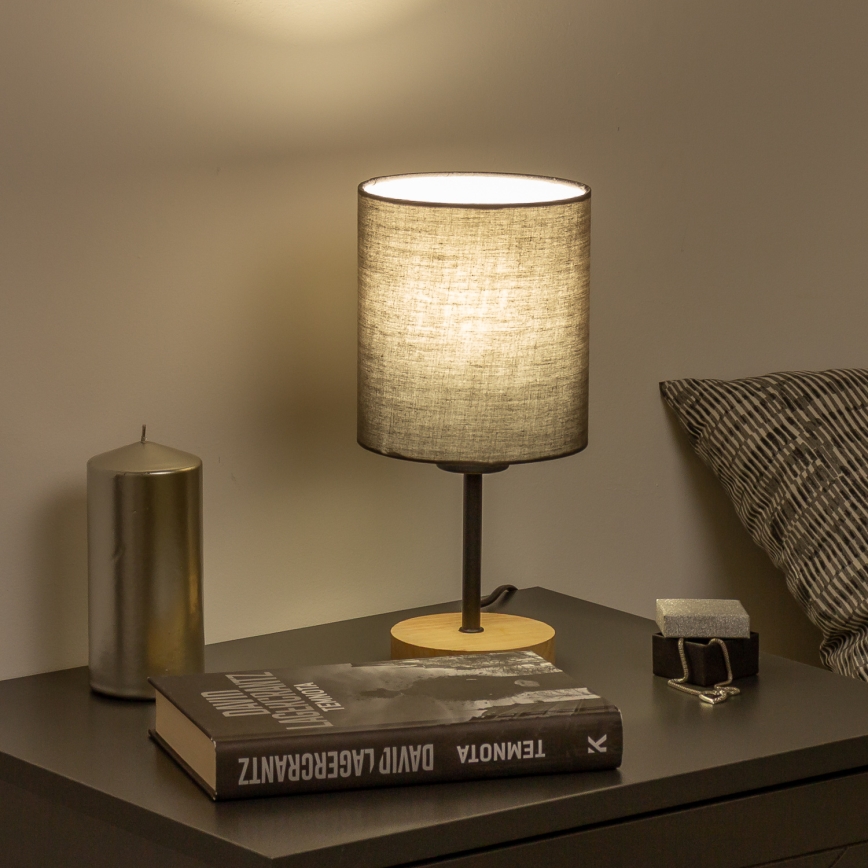 Brilagi - Pöytävalaisin NUBILA WOOD 1xE27/25W/230V tammi/antrasiitti