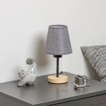 Brilagi - Pöytävalaisin NUBILA WOOD 1xE27/25W/230V tammi/harmaa
