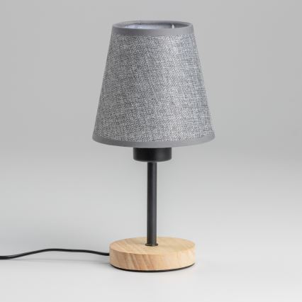Brilagi - Pöytävalaisin NUBILA WOOD 1xE27/25W/230V tammi/harmaa