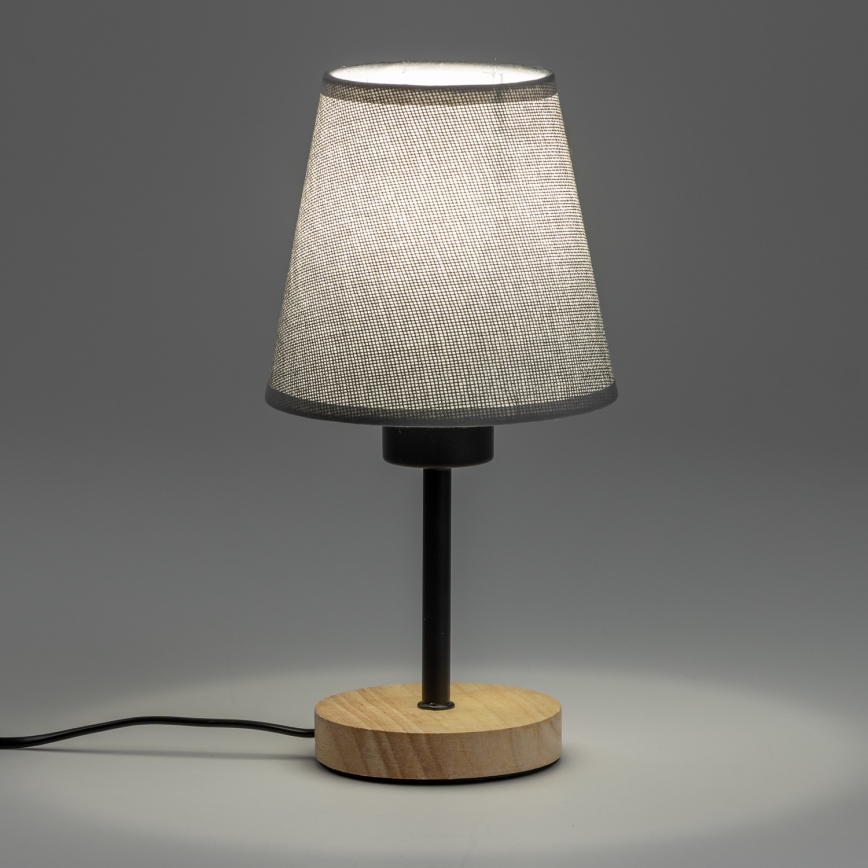 Brilagi - Pöytävalaisin NUBILA WOOD 1xE27/25W/230V tammi/harmaa