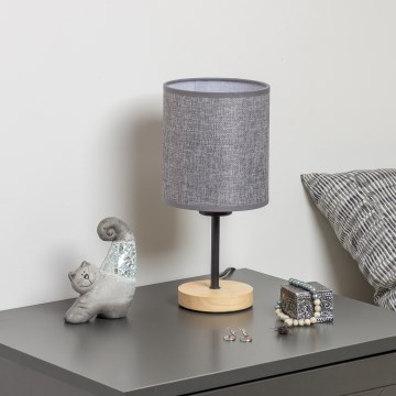 Brilagi - Pöytävalaisin NUBILA WOOD 1xE27/25W/230V tammi/harmaa