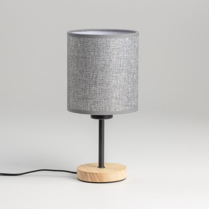 Brilagi - Pöytävalaisin NUBILA WOOD 1xE27/25W/230V tammi/harmaa