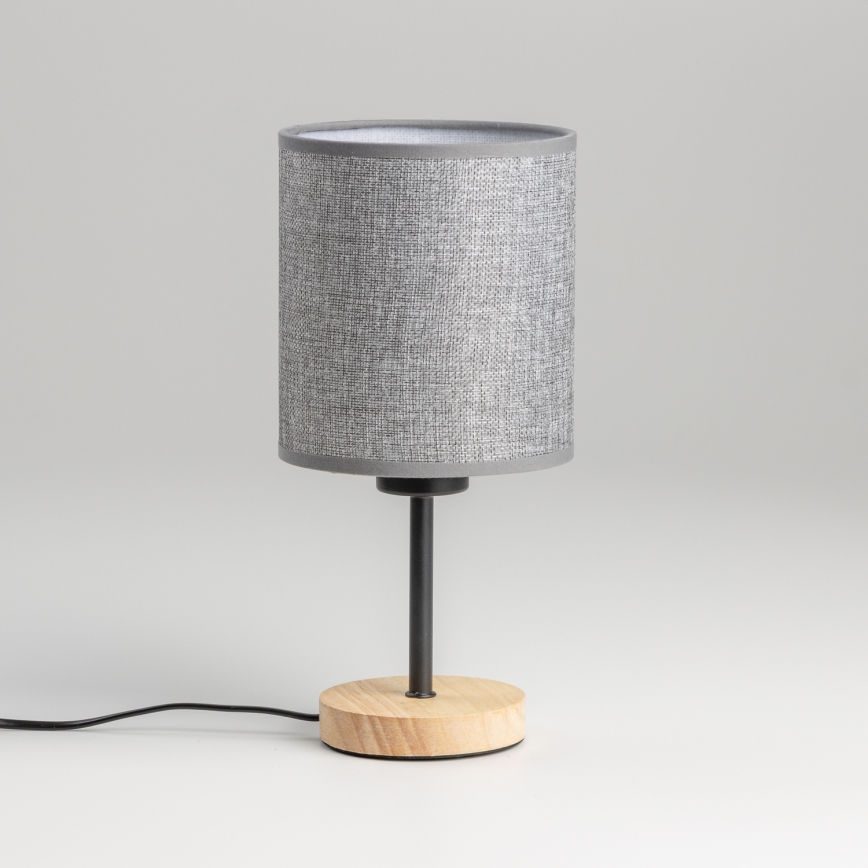 Brilagi - Pöytävalaisin NUBILA WOOD 1xE27/25W/230V tammi/harmaa