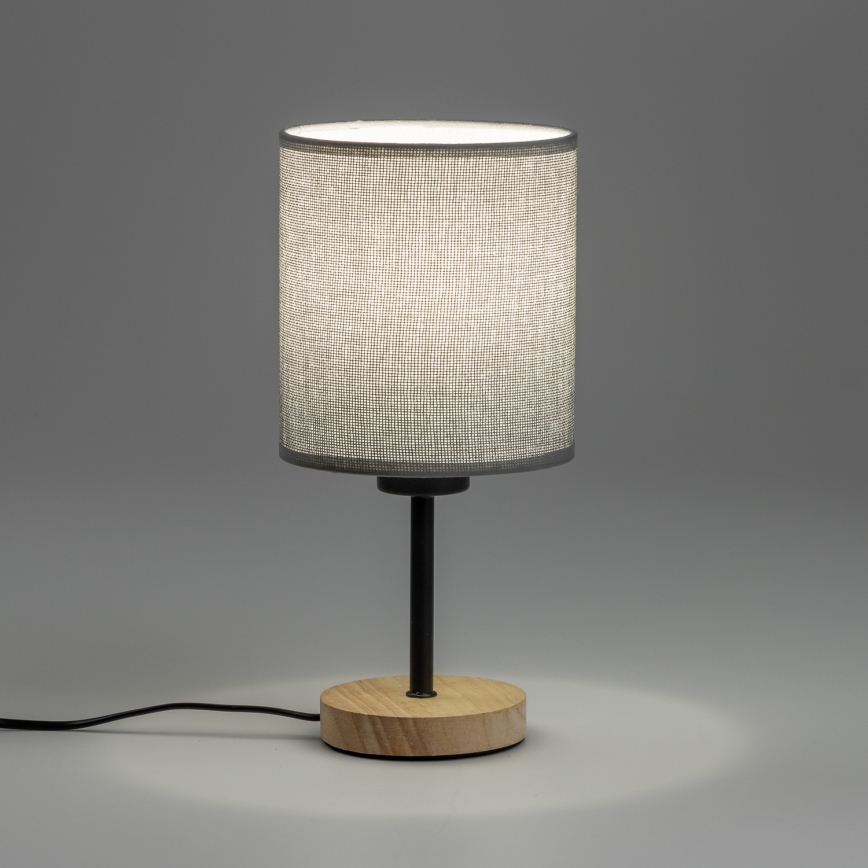 Brilagi - Pöytävalaisin NUBILA WOOD 1xE27/25W/230V tammi/harmaa