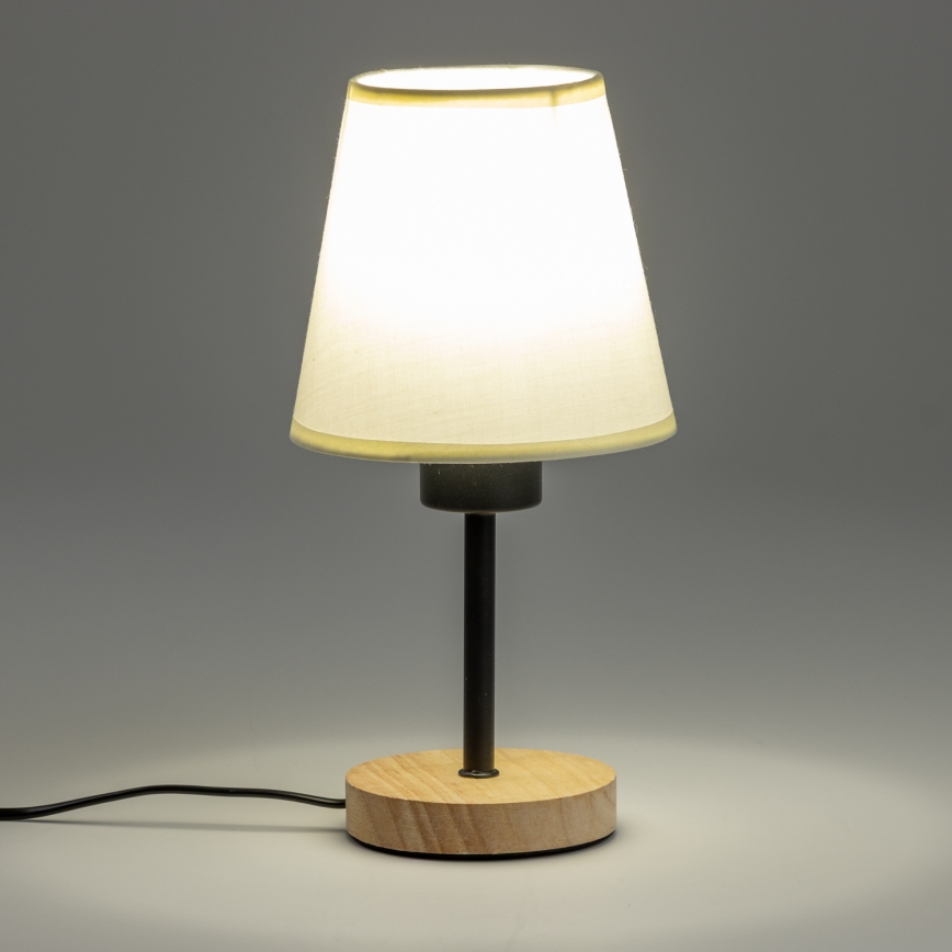 Brilagi - Pöytävalaisin NUBILA WOOD 1xE27/25W/230V tammi/kerma