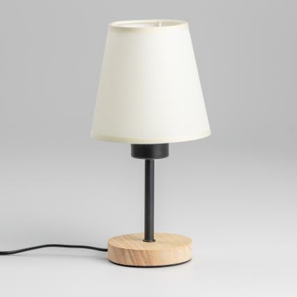 Brilagi - Pöytävalaisin NUBILA WOOD 1xE27/25W/230V tammi/kerma
