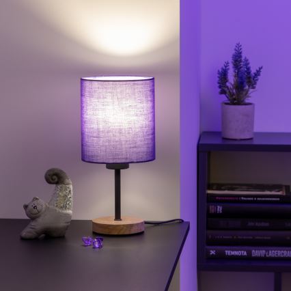 Brilagi - Pöytävalaisin NUBILA WOOD 1xE27/25W/230V tammi/musta