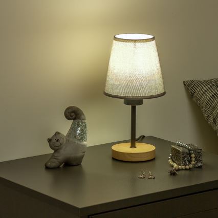 Brilagi - Pöytävalaisin NUBILA WOOD 1xE27/25W/230V tammi/musta