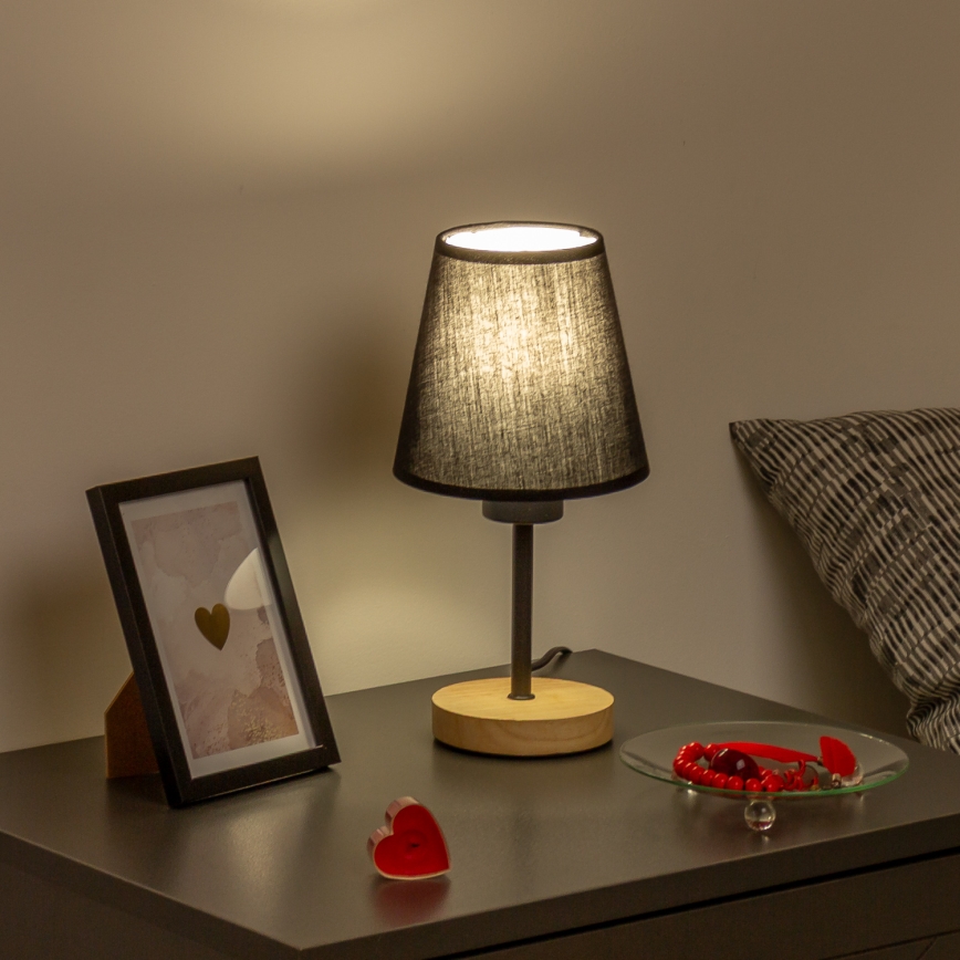 Brilagi - Pöytävalaisin NUBILA WOOD 1xE27/25W/230V tammi/musta