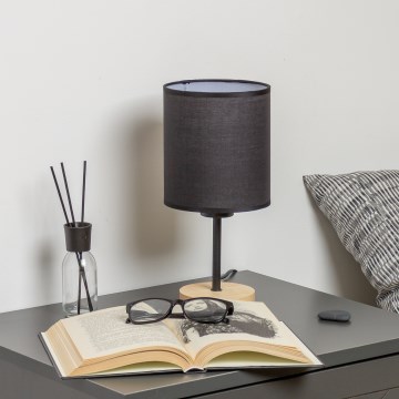 Brilagi - Pöytävalaisin NUBILA WOOD 1xE27/25W/230V tammi/musta
