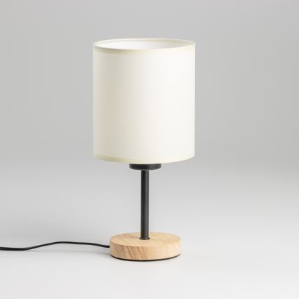 Brilagi - Pöytävalaisin NUBILA WOOD 1xE27/25W/230V tammi/musta/kerma