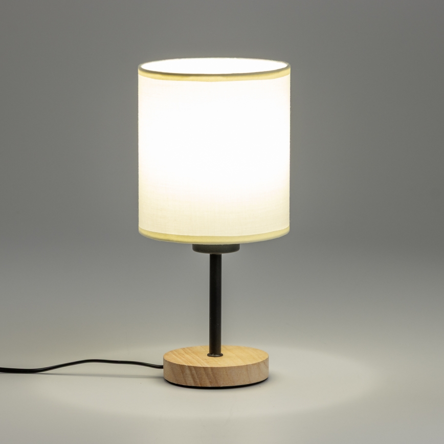 Brilagi - Pöytävalaisin NUBILA WOOD 1xE27/25W/230V tammi/musta/kerma