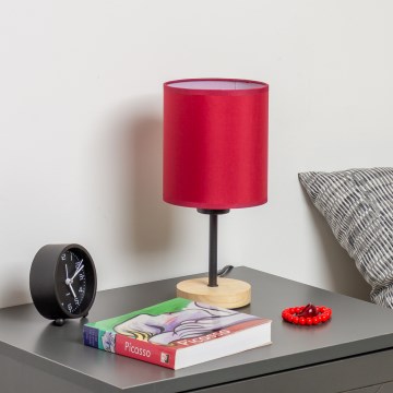 Brilagi - Pöytävalaisin NUBILA WOOD 1xE27/25W/230V tammi/Pompeilainen punainen