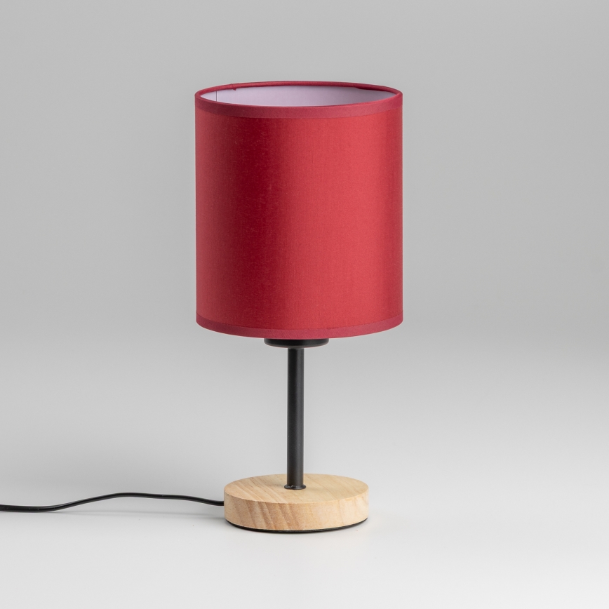 Brilagi - Pöytävalaisin NUBILA WOOD 1xE27/25W/230V tammi/Pompeilainen punainen