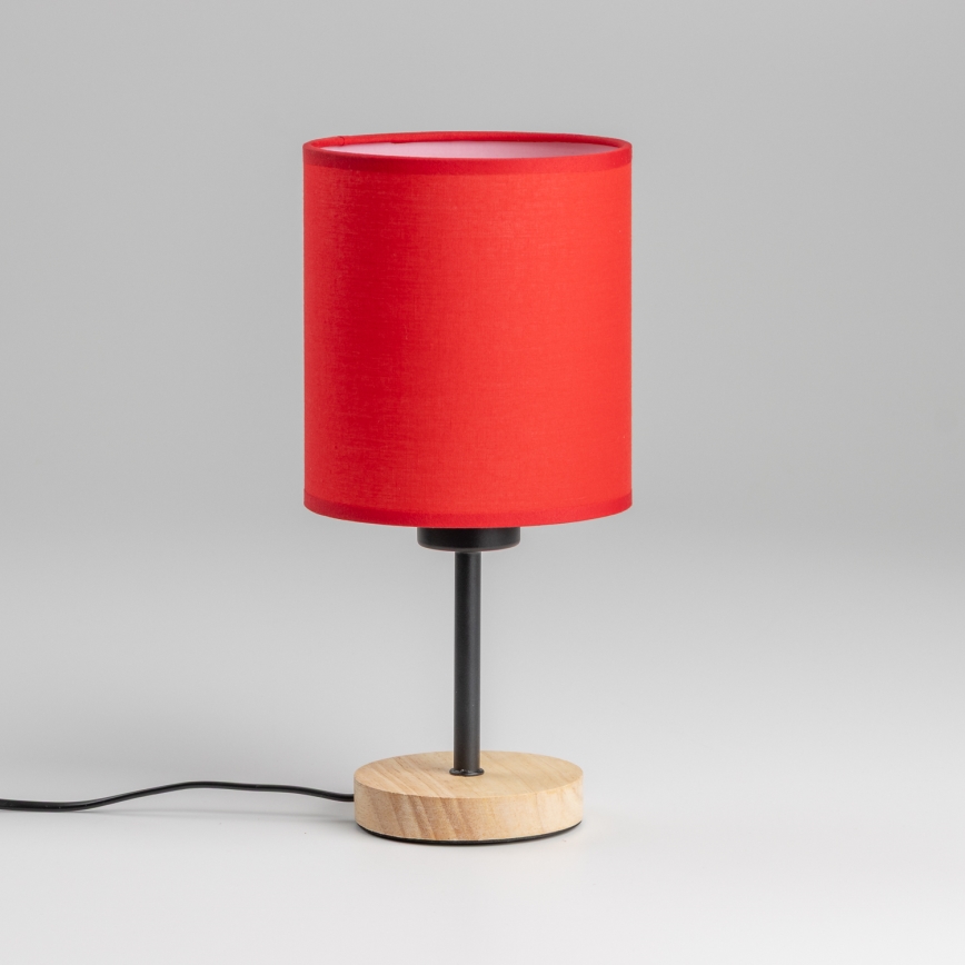 Brilagi - Pöytävalaisin NUBILA WOOD 1xE27/25W/230V tammi/punainen