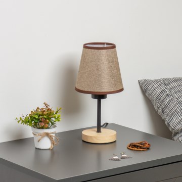 Brilagi - Pöytävalaisin NUBILA WOOD 1xE27/25W/230V tammi/ruskea