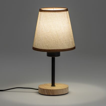 Brilagi - Pöytävalaisin NUBILA WOOD 1xE27/25W/230V tammi/ruskea