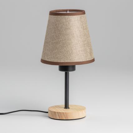 Brilagi - Pöytävalaisin NUBILA WOOD 1xE27/25W/230V tammi/ruskea