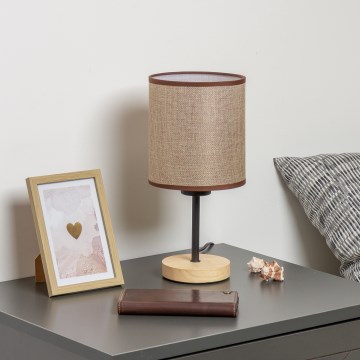 Brilagi - Pöytävalaisin NUBILA WOOD 1xE27/25W/230V tammi/ruskea