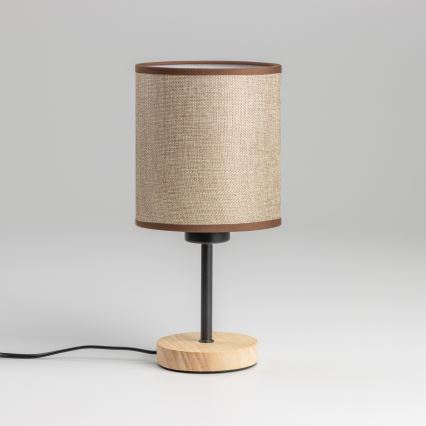Brilagi - Pöytävalaisin NUBILA WOOD 1xE27/25W/230V tammi/ruskea
