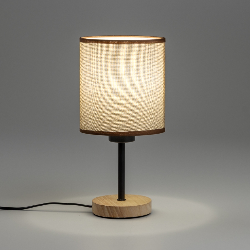 Brilagi - Pöytävalaisin NUBILA WOOD 1xE27/25W/230V tammi/ruskea