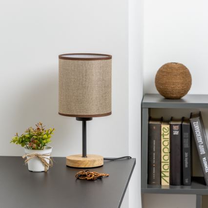 Brilagi - Pöytävalaisin NUBILA WOOD 1xE27/25W/230V tammi/ruskea