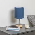 Brilagi - Pöytävalaisin NUBILA WOOD 1xE27/25W/230V tammi/tummansininen