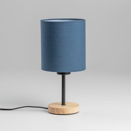 Brilagi - Pöytävalaisin NUBILA WOOD 1xE27/25W/230V tammi/tummansininen