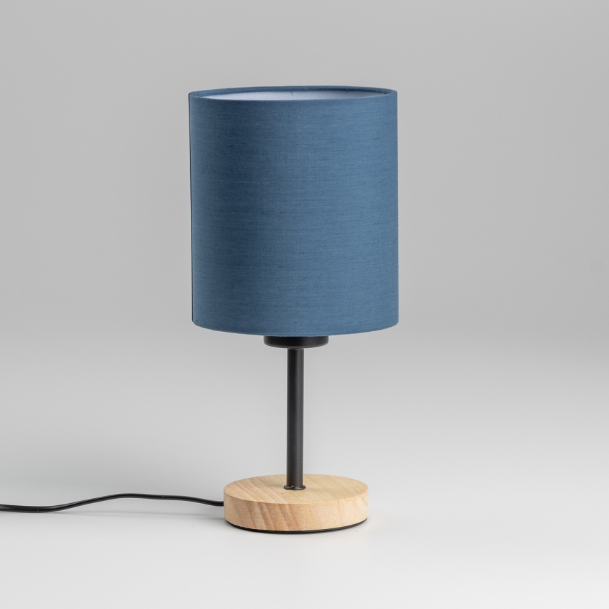 Brilagi - Pöytävalaisin NUBILA WOOD 1xE27/25W/230V tammi/tummansininen