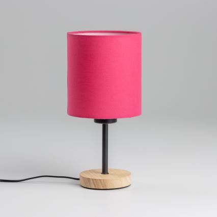 Brilagi - Pöytävalaisin NUBILA WOOD 1xE27/25W/230V tammi/vaaleanpunainen