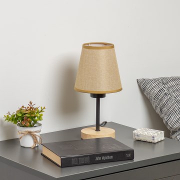 Brilagi - Pöytävalaisin NUBILA WOOD 1xE27/25W/230V tammi/vaaleanruskea