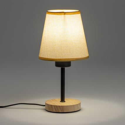 Brilagi - Pöytävalaisin NUBILA WOOD 1xE27/25W/230V tammi/vaaleanruskea