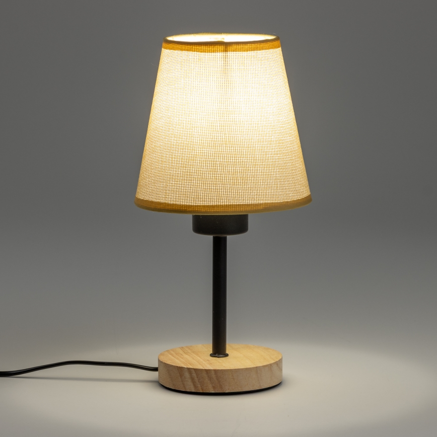 Brilagi - Pöytävalaisin NUBILA WOOD 1xE27/25W/230V tammi/vaaleanruskea
