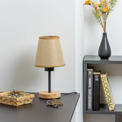 Brilagi - Pöytävalaisin NUBILA WOOD 1xE27/25W/230V tammi/vaaleanruskea