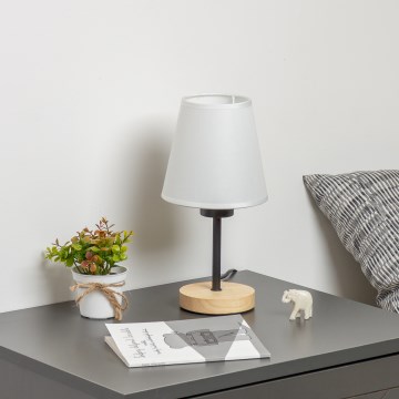 Brilagi - Pöytävalaisin NUBILA WOOD 1xE27/25W/230V tammi/valkoinen