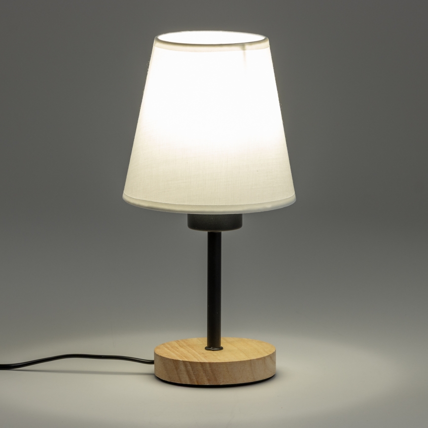 Brilagi - Pöytävalaisin NUBILA WOOD 1xE27/25W/230V tammi/valkoinen