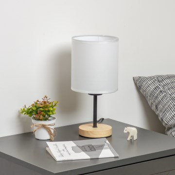 Brilagi - Pöytävalaisin NUBILA WOOD 1xE27/25W/230V tammi/valkoinen