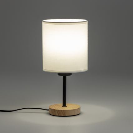 Brilagi - Pöytävalaisin NUBILA WOOD 1xE27/25W/230V tammi/valkoinen