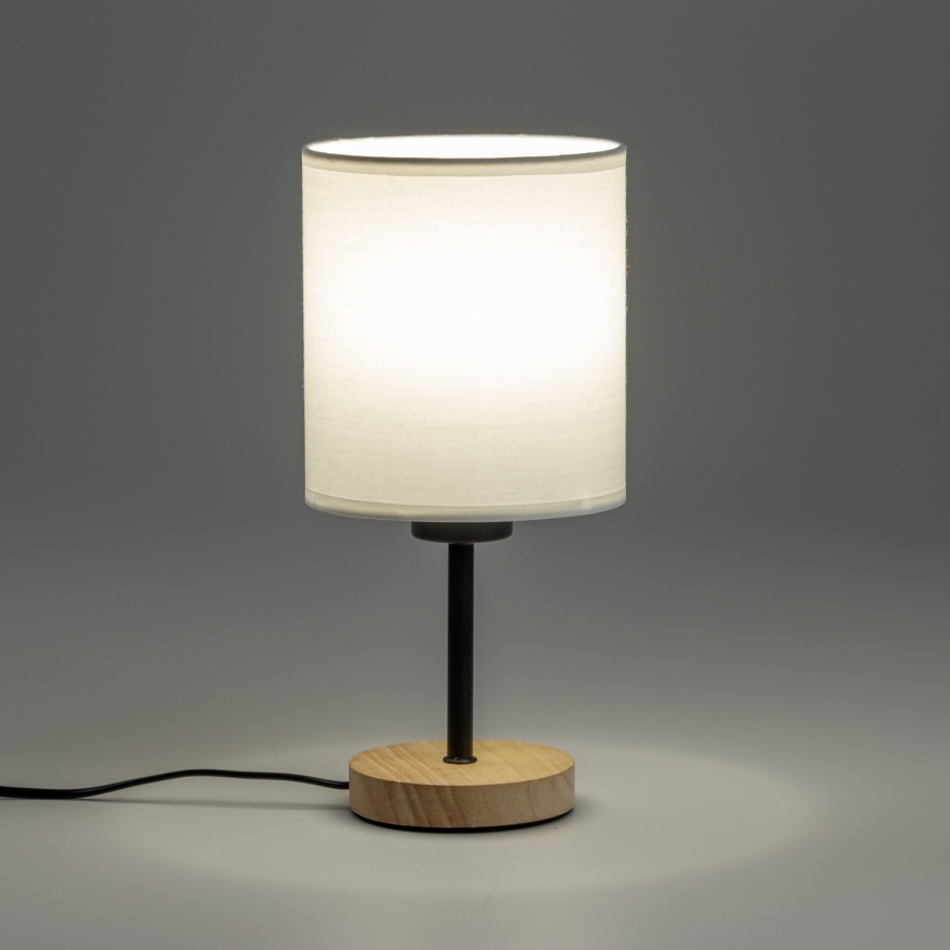 Brilagi - Pöytävalaisin NUBILA WOOD 1xE27/25W/230V tammi/valkoinen
